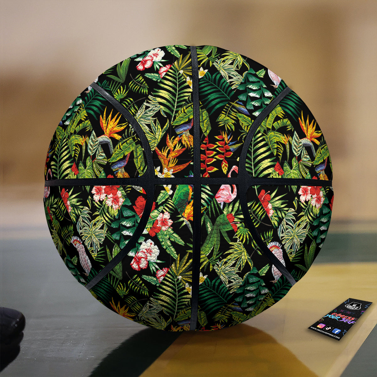 Patchwork Tropical Print Pattern Basketball