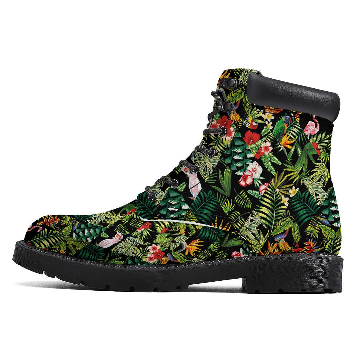 Patchwork Tropical Print Pattern Boots-grizzshop
