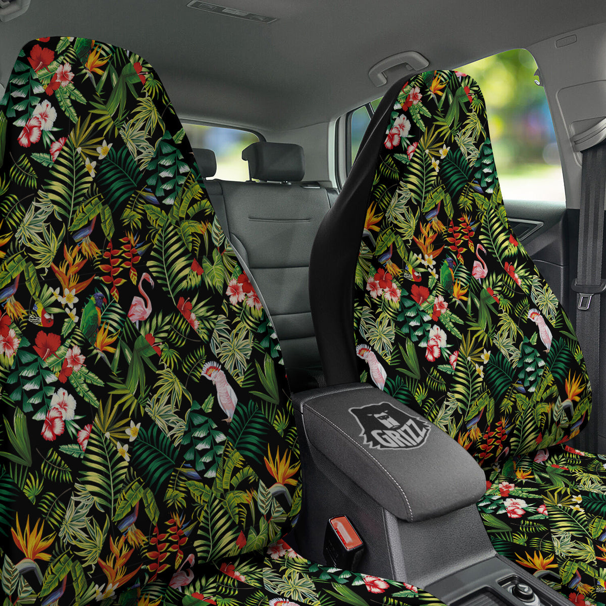 Patchwork Tropical Print Pattern Car Seat Covers-grizzshop