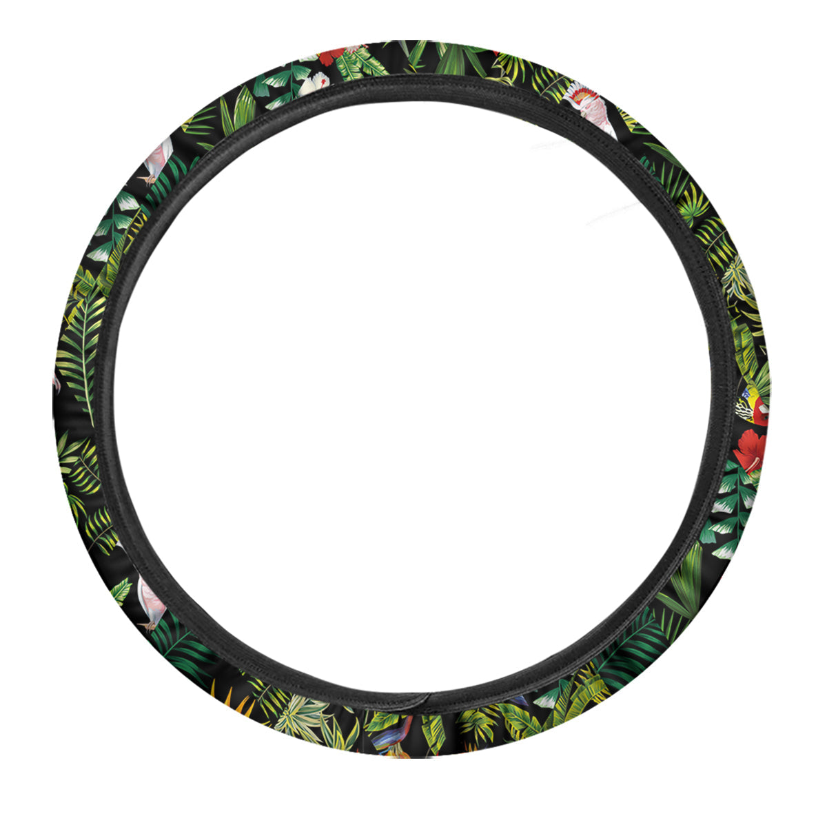 Patchwork Tropical Print Pattern Car Steering Wheel Cover-grizzshop