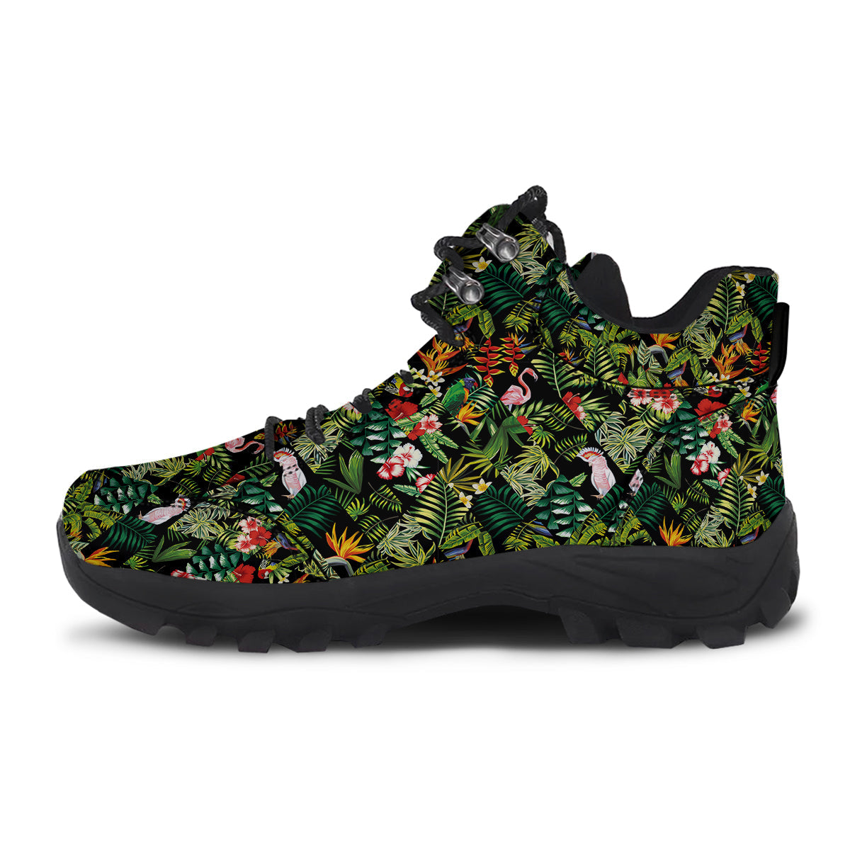 Patchwork Tropical Print Pattern Hiking Shoes-grizzshop