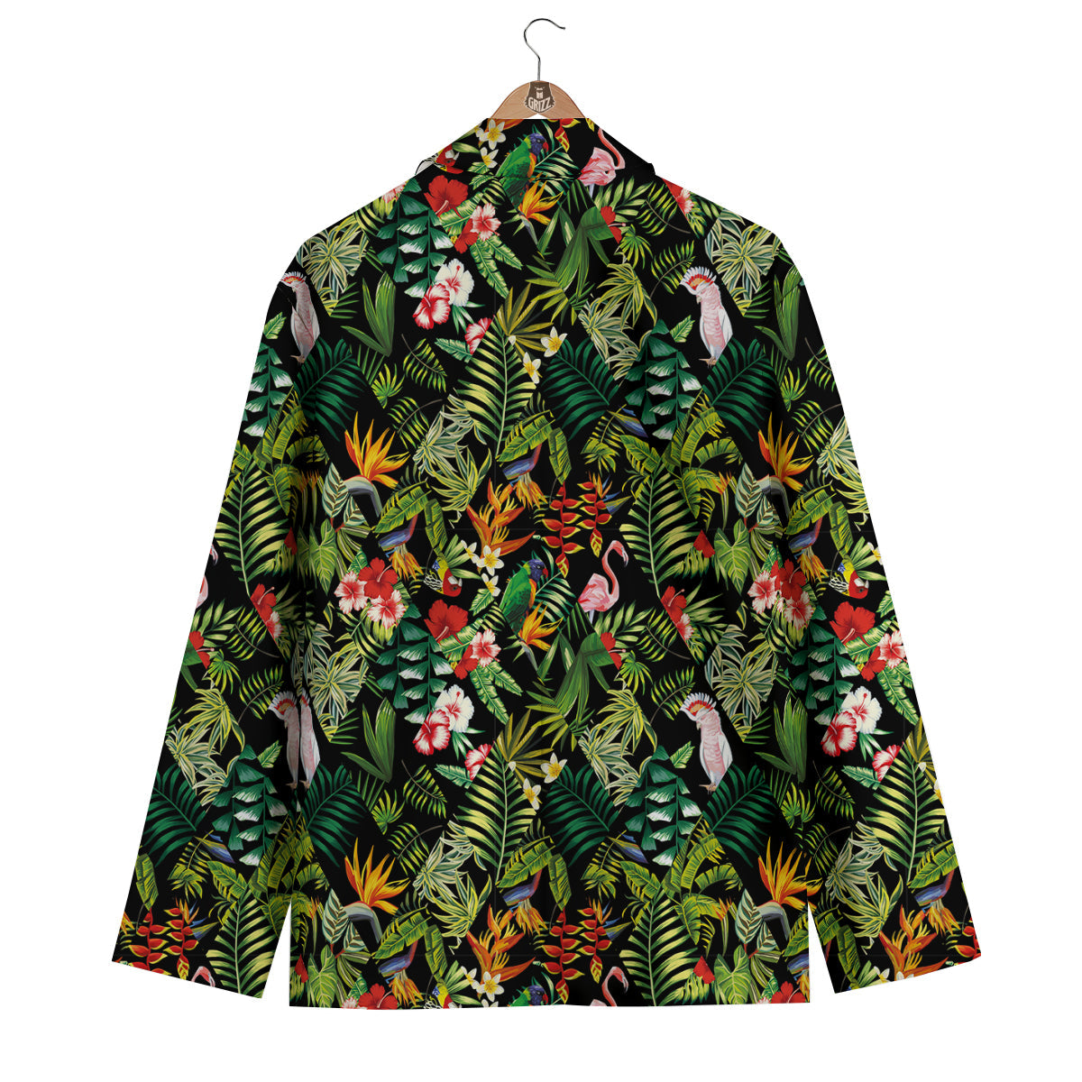 Patchwork Tropical Print Pattern Men's Blazer-grizzshop