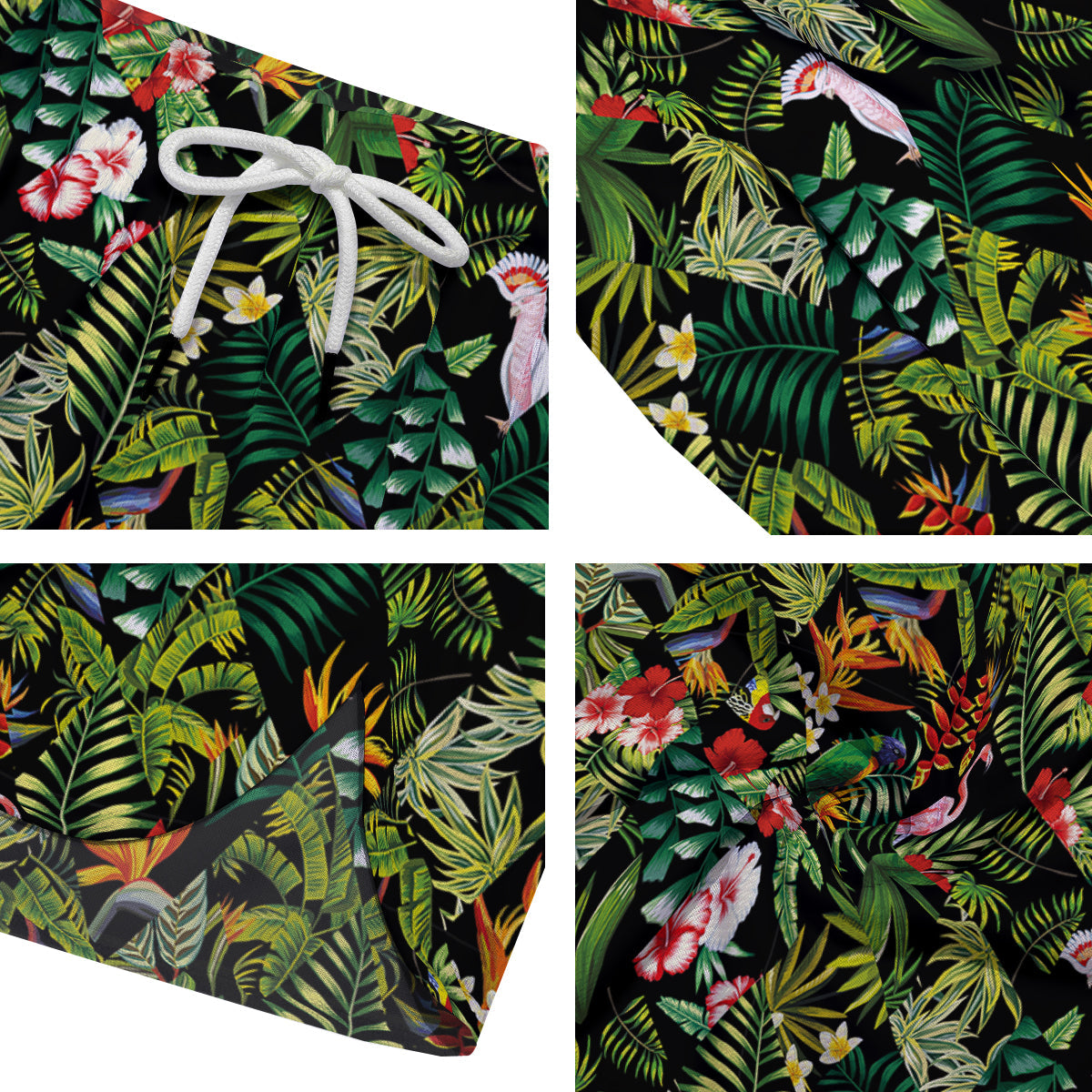 Patchwork Tropical Print Pattern Men's Running Shorts-grizzshop