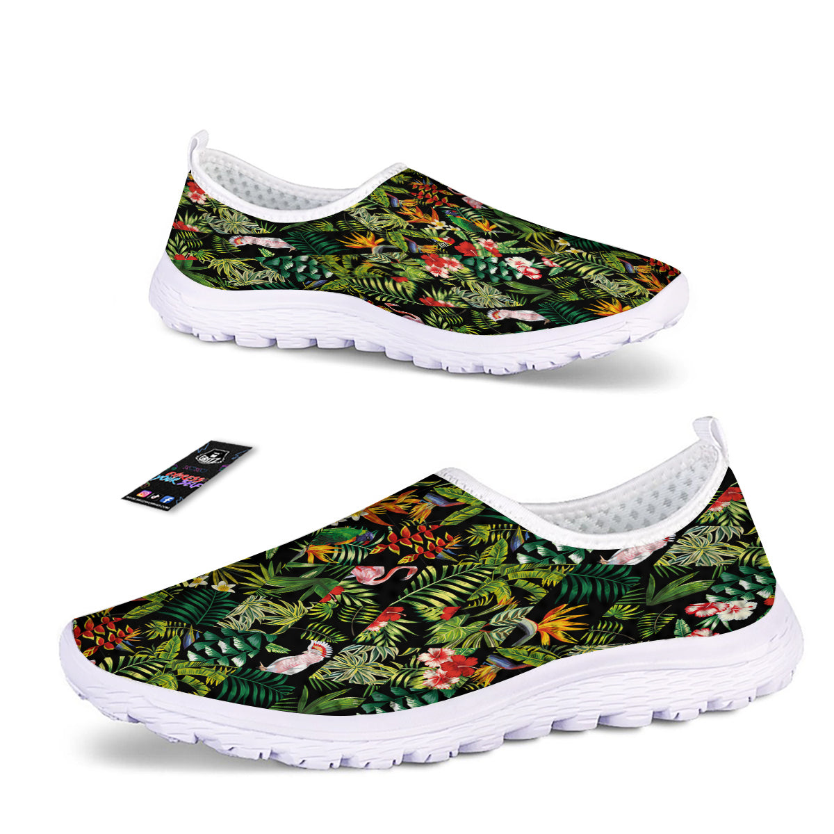 Patchwork Tropical Print Pattern Nurse Shoes-grizzshop