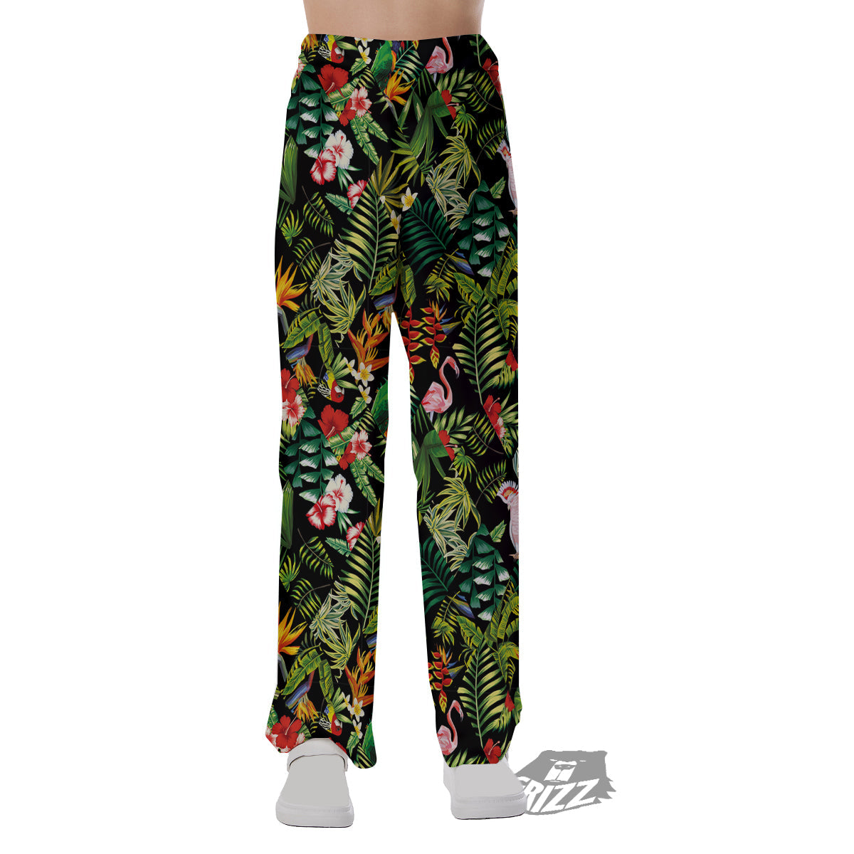 Patchwork Tropical Print Pattern Pajama Pants-grizzshop