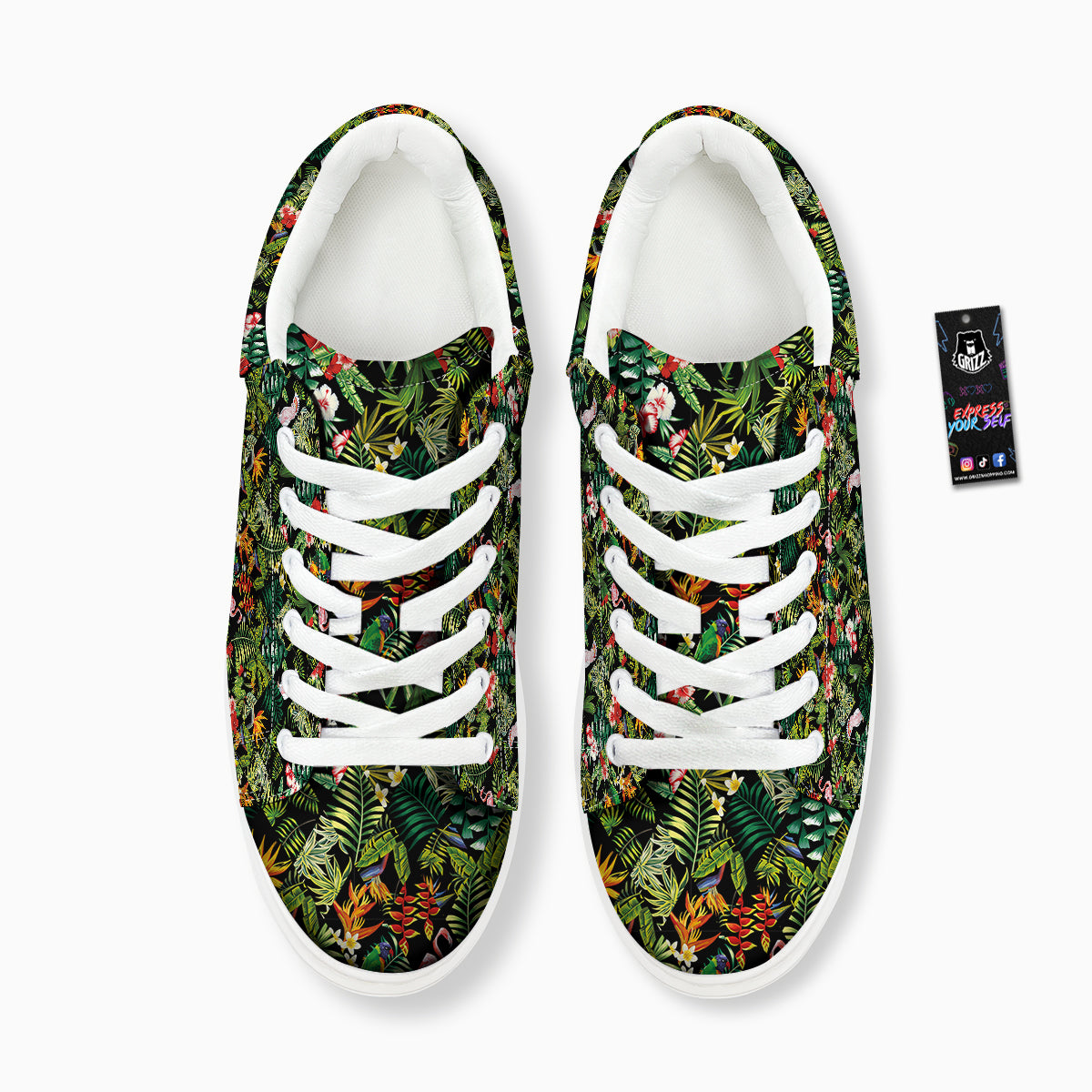 Patchwork Tropical Print Pattern Platform Shoes-grizzshop