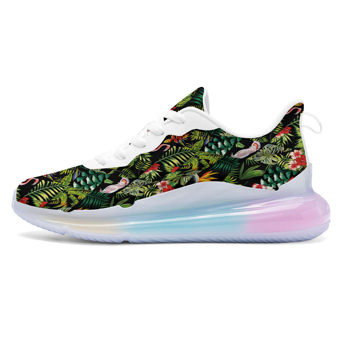 Patchwork Tropical Print Pattern Running Sneakers-grizzshop