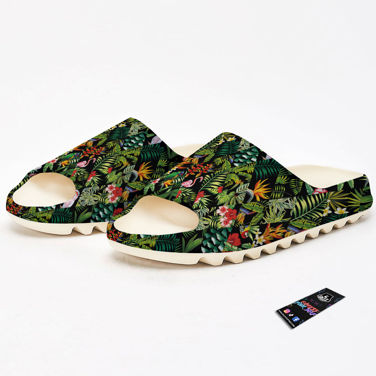 Patchwork Tropical Print Pattern Sandals-grizzshop