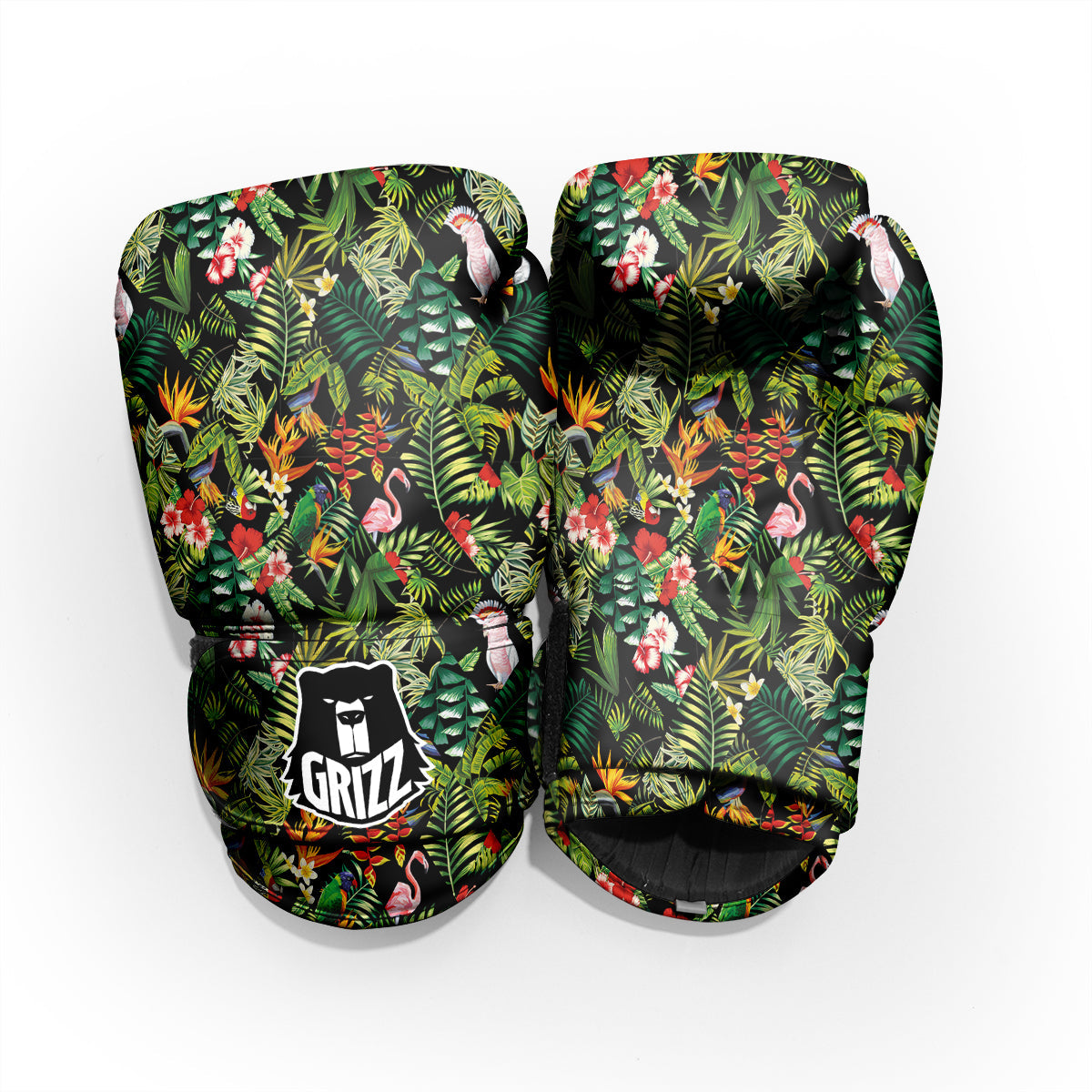 Patchwork Tropical Print Pattern Pro Boxing Glove