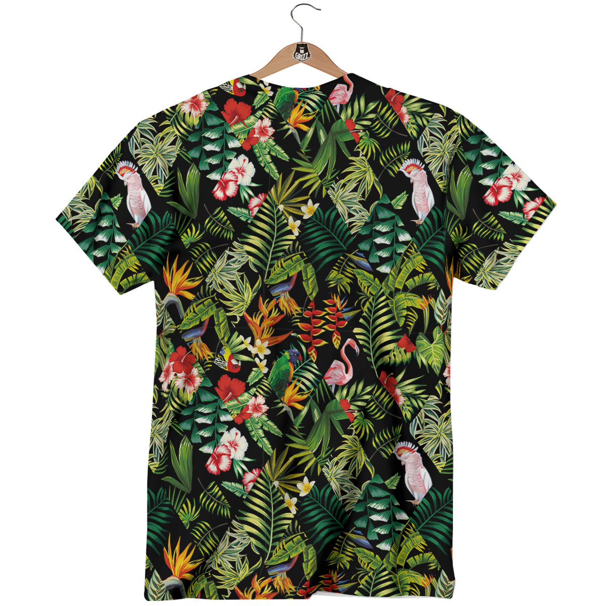 Patchwork Tropical Print Pattern T-Shirt-grizzshop
