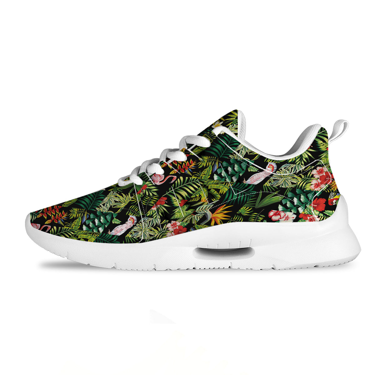 Patchwork Tropical Print Pattern Tennis Shoes-grizzshop