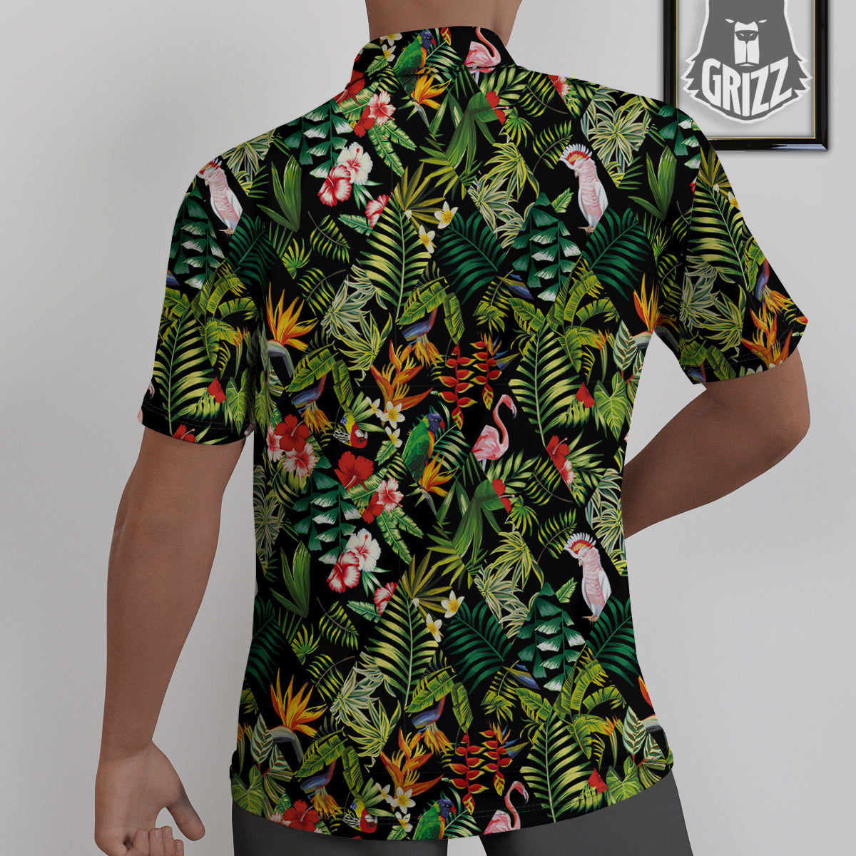 Patchwork Tropical Print Pattern Untucked Shirts-grizzshop