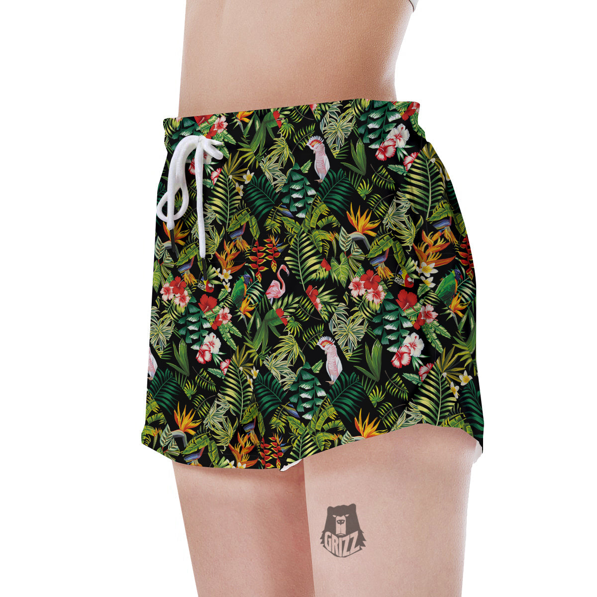 Patchwork Tropical Print Pattern Women's Shorts-grizzshop