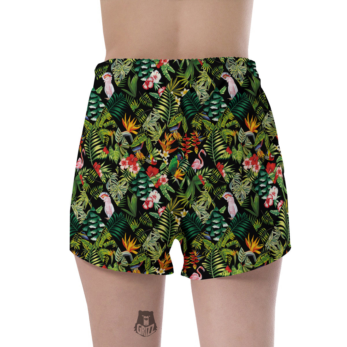 Patchwork Tropical Print Pattern Women's Shorts-grizzshop