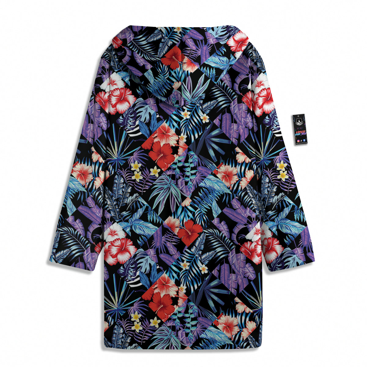 Patchwork Tropical Watercolor Print Pattern Men's Windbreaker Jacket-grizzshop