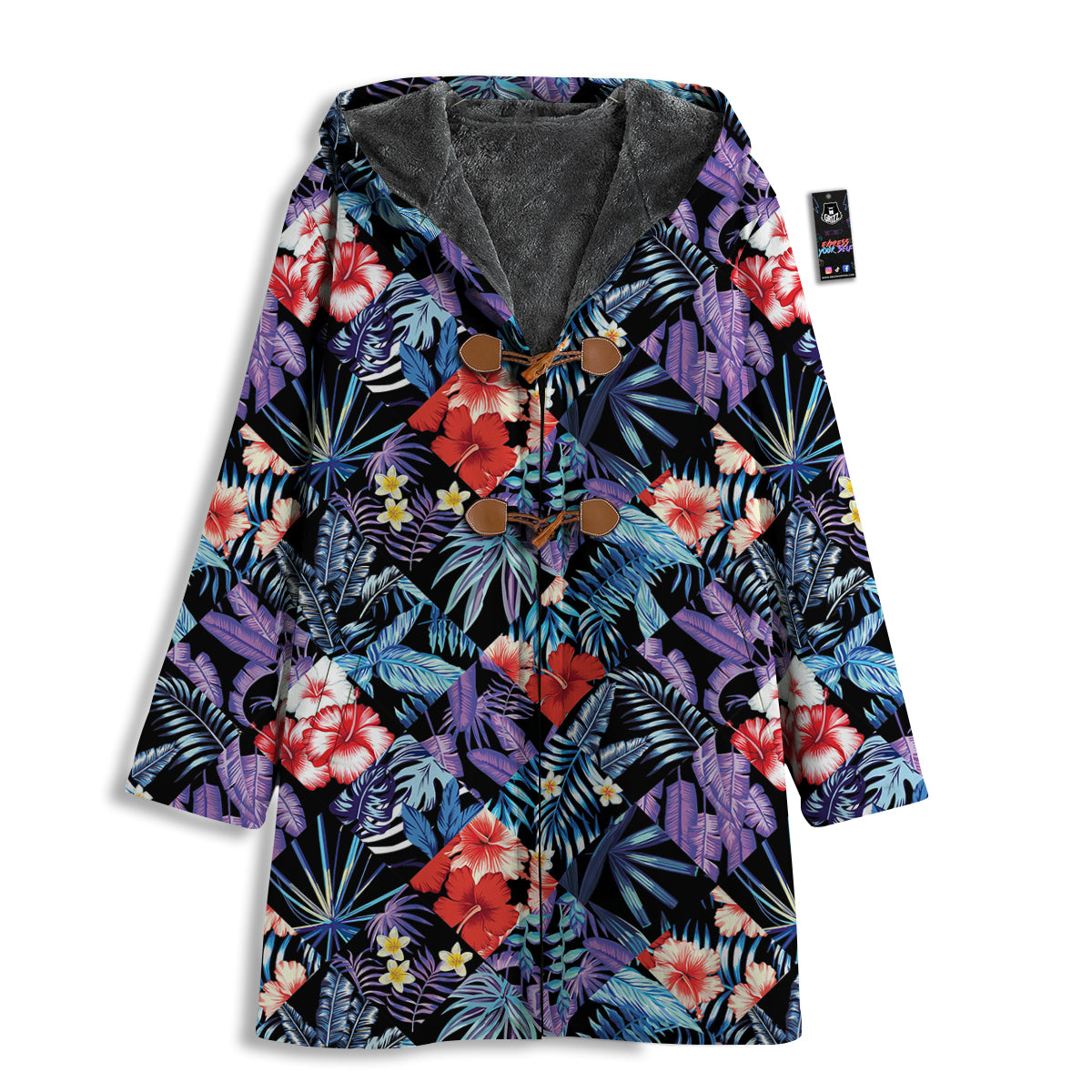 Patchwork Tropical Watercolor Print Pattern Men's Windbreaker Jacket-grizzshop