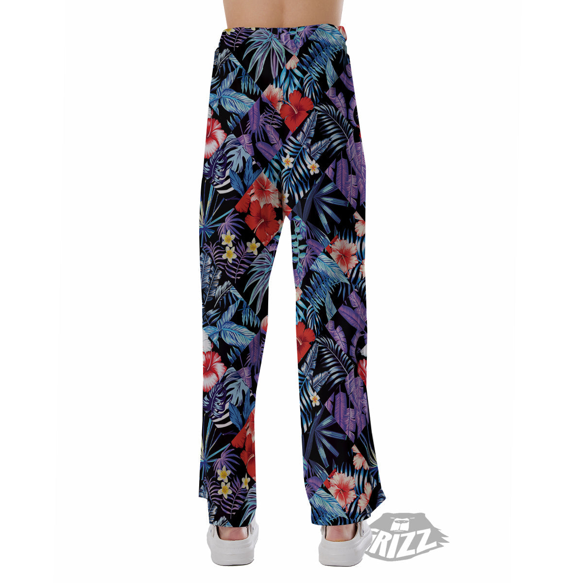 Patchwork Tropical Watercolor Print Pattern Pajama Pants-grizzshop