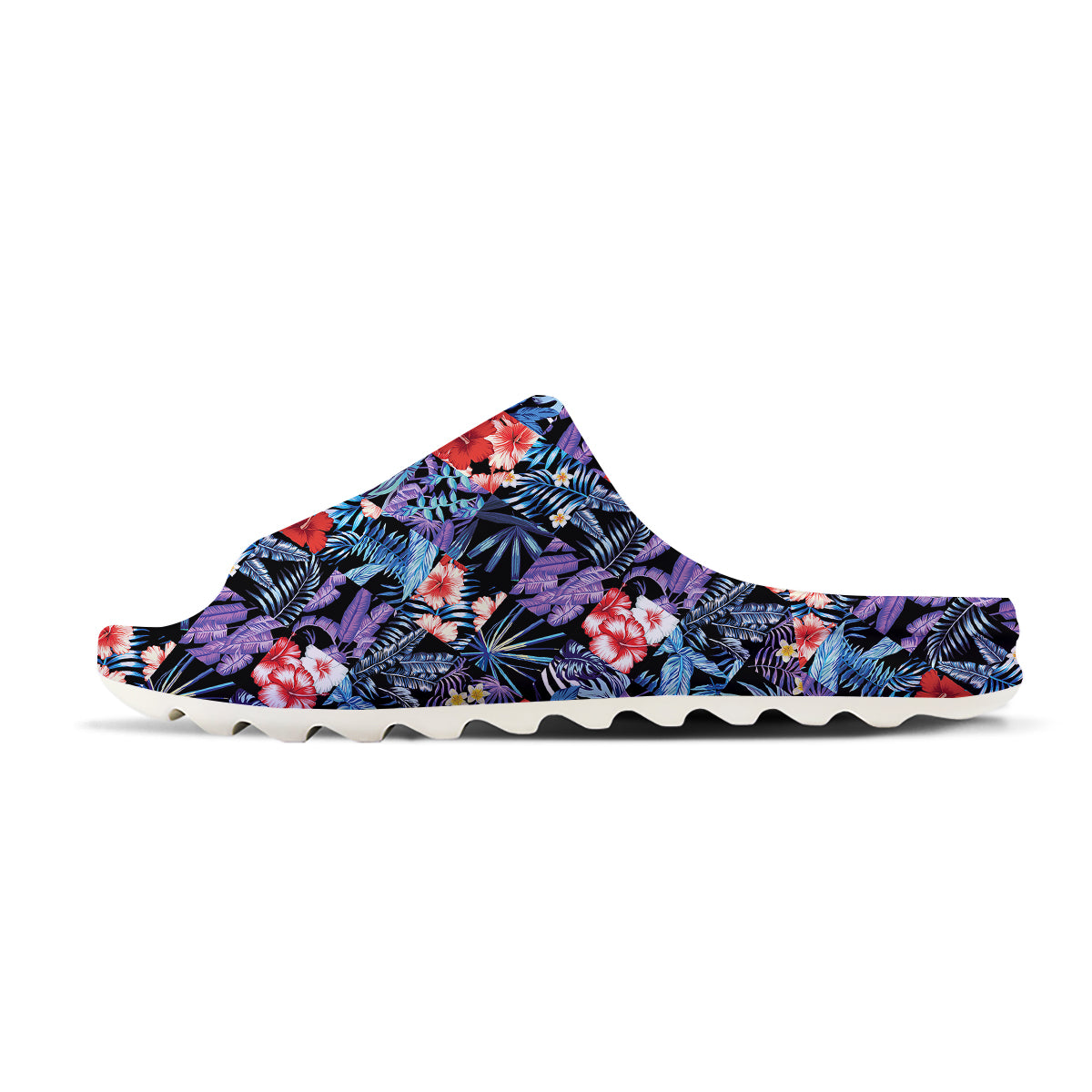 Patchwork Tropical Watercolor Print Pattern Sandals-grizzshop