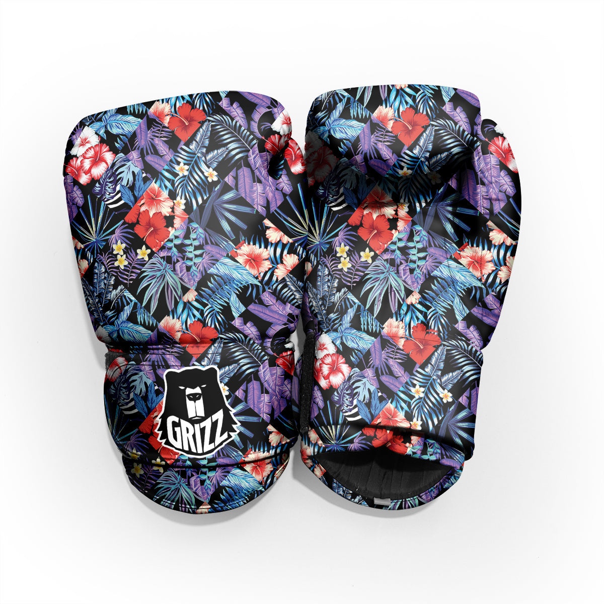 Patchwork Tropical Watercolor Print Pattern Pro Boxing Glove