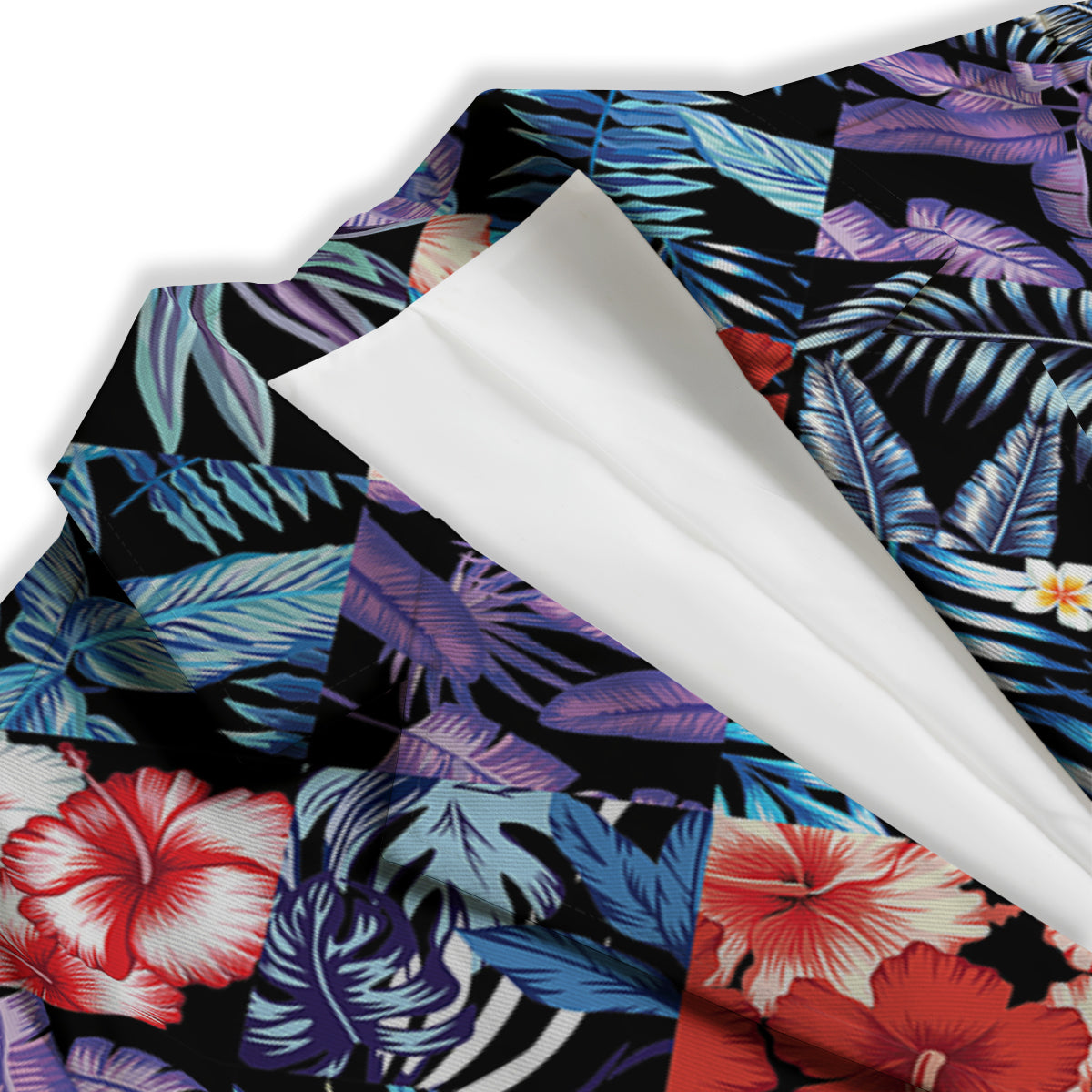 Patchwork Tropical Watercolor Print Pattern Women's Blazer-grizzshop