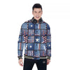 Patchwork USA Denim Print Pattern Baseball Jacket-grizzshop