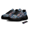 Patchwork USA Denim Print Pattern Black Chunky Shoes-grizzshop