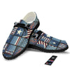 Patchwork USA Denim Print Pattern Black Loafers-grizzshop