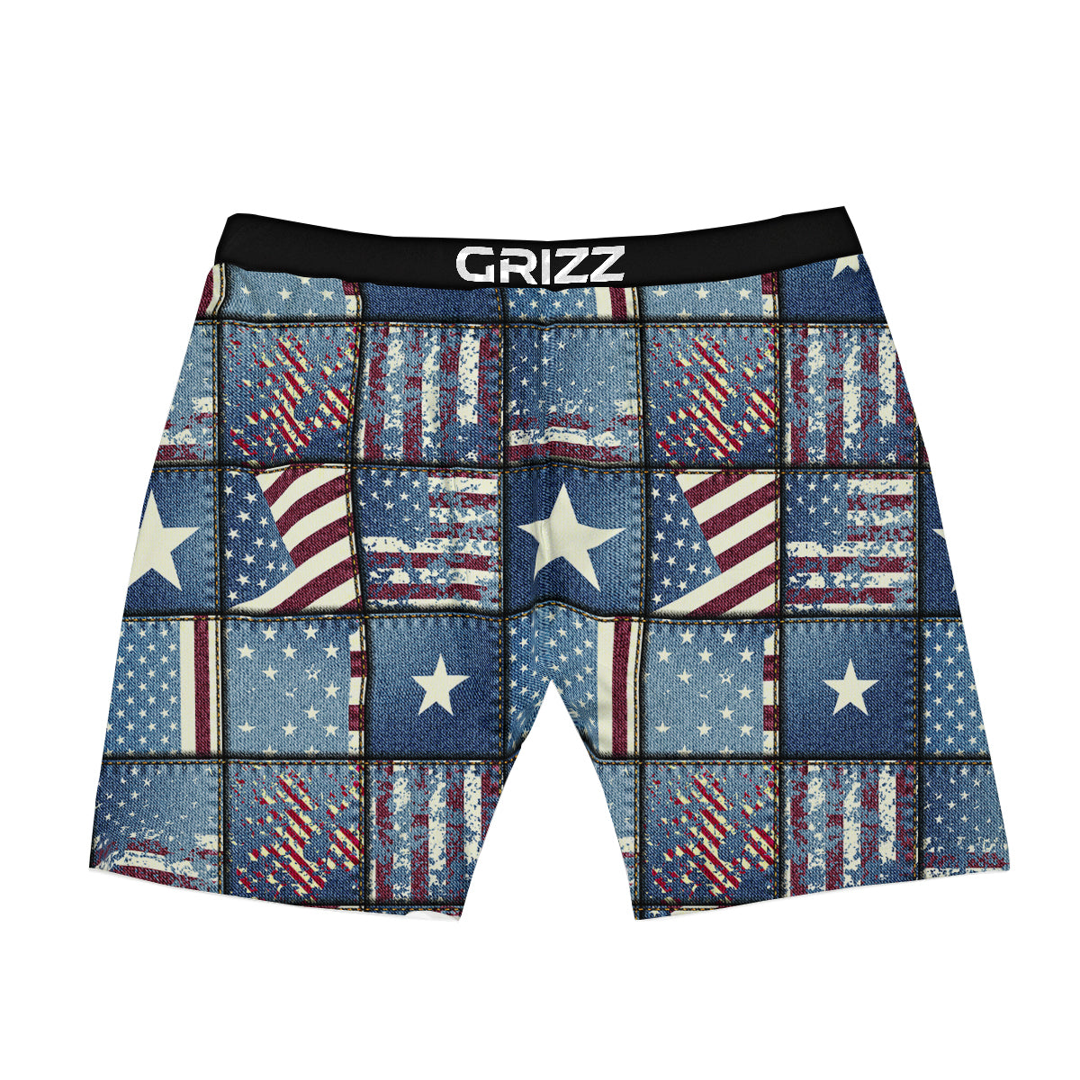 Patchwork USA Denim Print Pattern Boxer Briefs-grizzshop