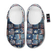 Patchwork USA Denim Print Pattern Clog-grizzshop