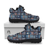 Patchwork USA Denim Print Pattern Hiking Shoes-grizzshop