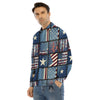 Patchwork USA Denim Print Pattern Men's Dress Shirts-grizzshop