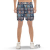 Patchwork USA Denim Print Pattern Men's Gym Shorts-grizzshop