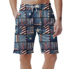 Patchwork USA Denim Print Pattern Men's Shorts-grizzshop