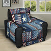 Patchwork USA Denim Print Pattern Recliner Protector-grizzshop