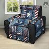 Patchwork USA Denim Print Pattern Recliner Protector-grizzshop