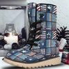 Patchwork USA Denim Print Pattern Snow Boots-grizzshop