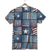 Patchwork USA Denim Print Pattern T-Shirt-grizzshop