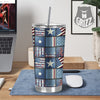 Patchwork USA Denim Print Pattern Tumbler-grizzshop