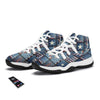 Patchwork USA Denim Print Pattern White Bball Shoes-grizzshop