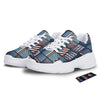 Patchwork USA Denim Print Pattern White Chunky Shoes-grizzshop