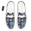 Patchwork USA Denim Print Pattern White Loafers-grizzshop