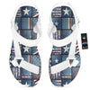 Patchwork USA Denim Print Pattern White Open Toe Sandals-grizzshop