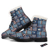 Patchwork USA Denim Print Pattern Winter Boots-grizzshop