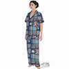 Patchwork USA Denim Print Pattern Women's Pajamas Set-grizzshop