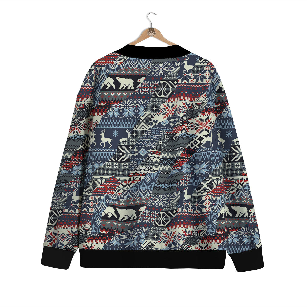 Patchwork Ugly Snowflake And Knitted Print Pattern Cardigan-grizzshop