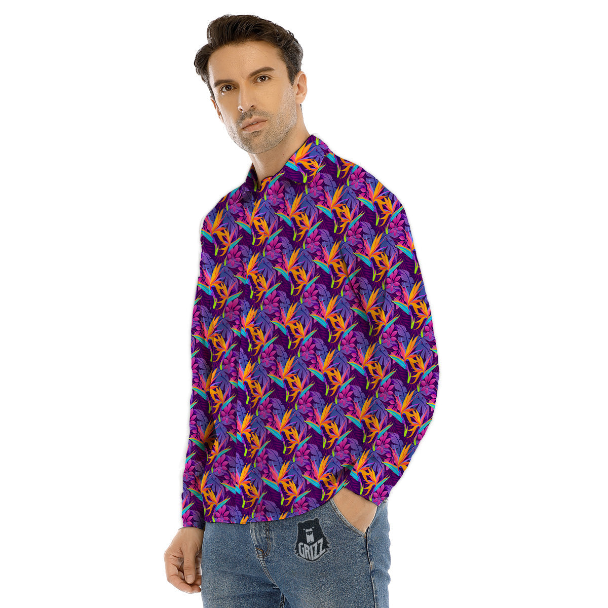 Patchwork Ugly Snowflake And Knitted Print Pattern Men's Dress Shirts-grizzshop