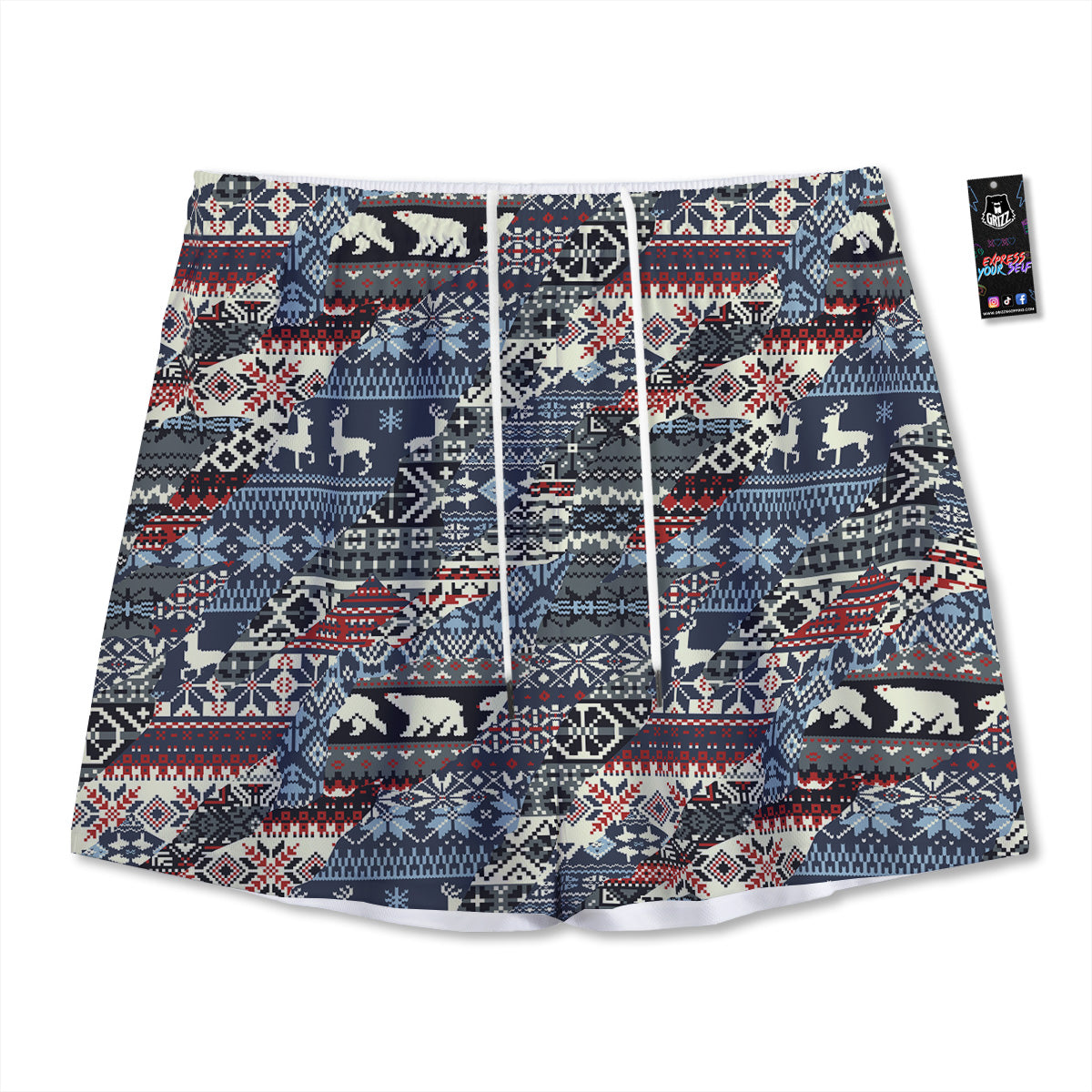 Playing Cards Four Queens Print Mesh Shorts