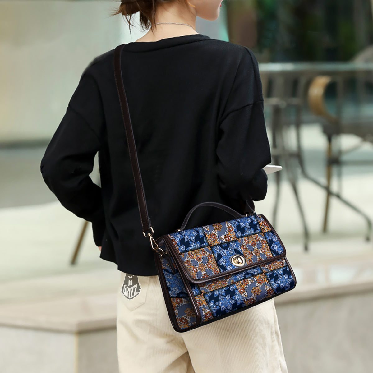 Patchwork Floral Vintage Print Pattern Women's Satchel Bag