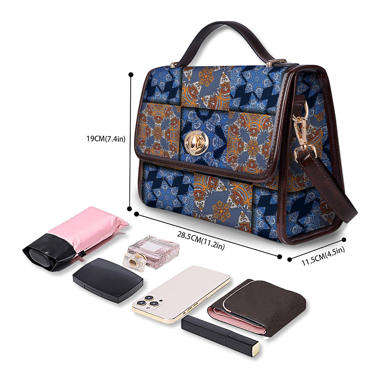 Patchwork Floral Vintage Print Pattern Women's Satchel Bag