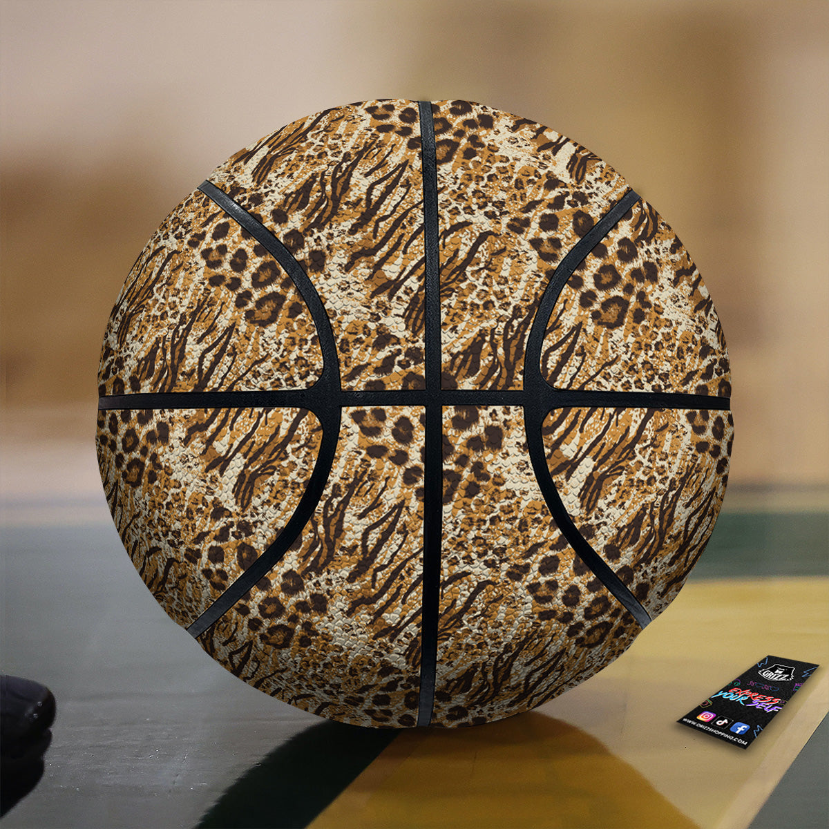 Patchwork Tiger Skin Print Pattern Basketball
